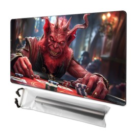 MTG Playmat 24” x 14”, Magic Unique Art Playmat with Zones, Fits MTG Foundations, Poké, TCG, Yu-Gi-Oh!, Lorcana & Middle Earth Card Mat, Ultra Pro Quality, Free Storage Bag (Comedic Genius)