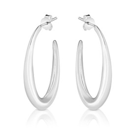 AeraVida Trendy, slim half hoop earrings, .925 sterling silver earrings, half hoop earrings, silver trendy half hoop earrings for women, jewellery gifts for women, metal, Metal