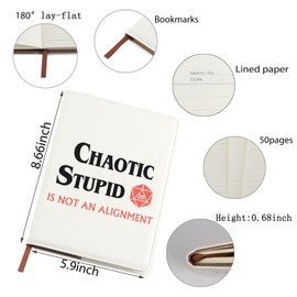 Funny DND Gifts D20 RPG Notebook Chaotic Stupid Is Not An Alignment Journey Notebook Dragons Gamer Gifts Dungeon Master Gift (Chaotic Stupid Is Not An Alignment Notebook)