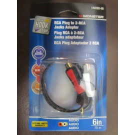 Monster RCA Adapter Cable 6" Long  #140292-00    NEW