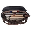 Vintage Genuine Leather Waxed Canvas Briefcase Large Satchel Shoulder Bag