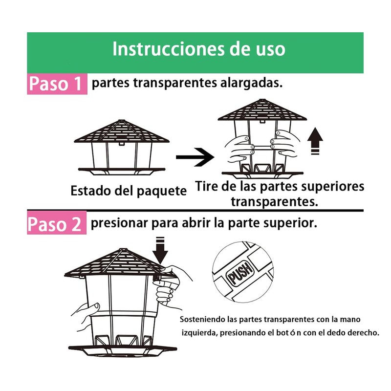 AZULDIMEN Comedero para Colibríes, Bebedero para Colibríes, Decoración de Jardín