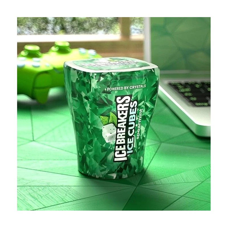 ICE BREAKERS Ice Cubes Spearmint Sugar Free Chewing Gum 40