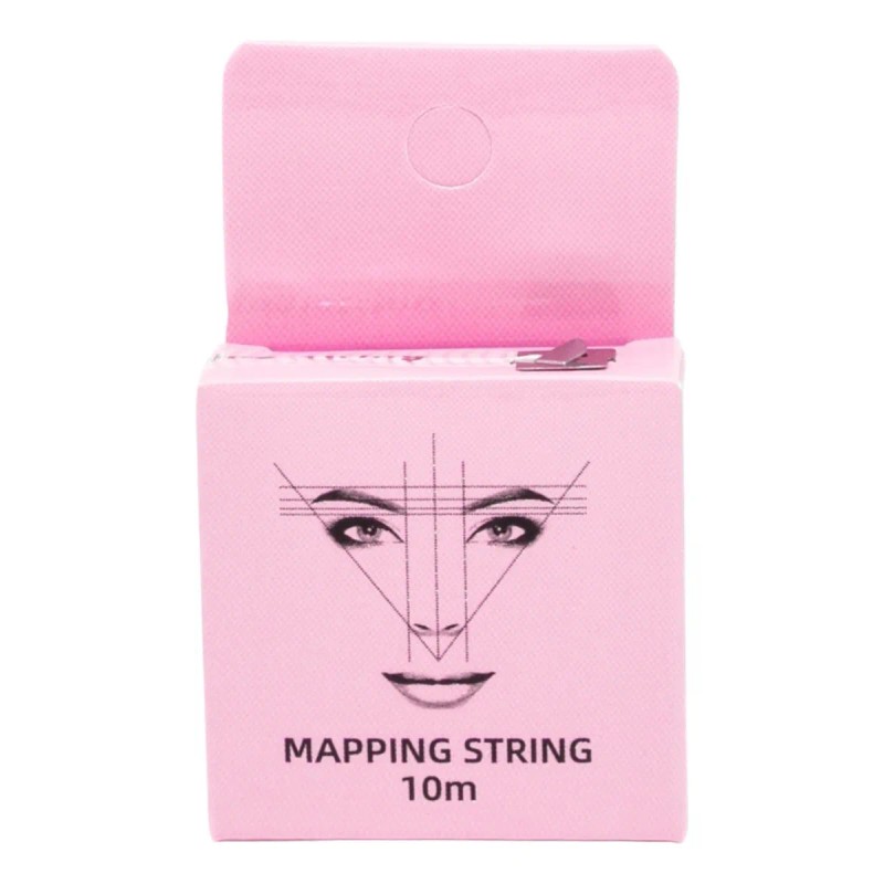 Hilo Entintado Mapping Para Trazar Diseño Microblading Color Rosa