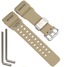 GG-1000 Natural Resin Strap Compatible with Casio Men's G-Shock Master of G MUDMASTER GG-1000-1A3JF GWG-100 Watch Band Replacement Wirstband (Khaki)