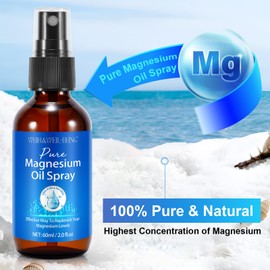 Magnesium Spray, Pure Magnesium Oil Spray for Feet, Natural Ingredient in Glass Bottle, Easy to Absorb and Use 1Pack