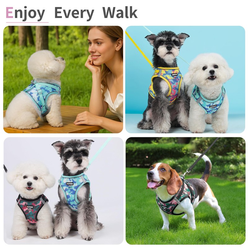 Jolifield Step in Dog Harness with Leash Set, Adjustable Soft