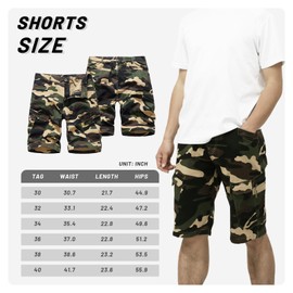 LY4U Cargo Shorts Mens, Summer Camo Combat Shorts Men, Outdoor Camouflage Half Pants, Yellow Camo 38W