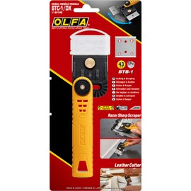 OLFA Multi-Purpose Scraper with Adjustable Head (BTC-1/DX) - Stainless Steel Razor Blade Scraper Tool with Pivoting Non Slip Handle for Glass, Paint, Floors, Replacement Blade: BTB-1