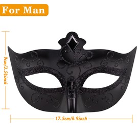 SIQUK Venetian Masquerade Masquerade Masks for Evening Dress Dance Ball Party Venetian Masquerade Costume Pack of 2