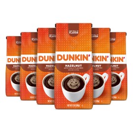 Dunkin' Hazelnut Flavored Ground Coffee, 12 Ounces (Pack of 6)