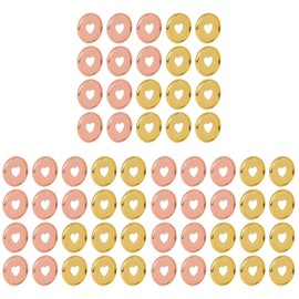 TEHAUX 60 Piezas De EncuadernacióN Para Cuadernos, De PláStico Con Forma De CorazóN, Anillos De EncuadernacióN Para Planificadores, Notebooks, Diy, 24mm, Oro Y Rosa Oro