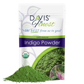 Davis Finest Organic Indigo Dye, Pure & Natural Hair Colour 200g, Chemical-Free No Ammonia
