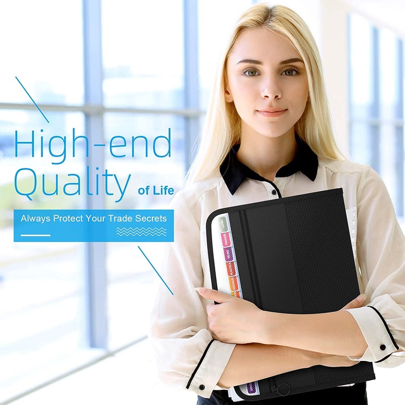 ABC life Document Folder, A4 Black, 13 Compartments, Document Bag,