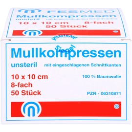 Muslin Compresses ES 10 x 10 cm Non-Sterile 8-Ply