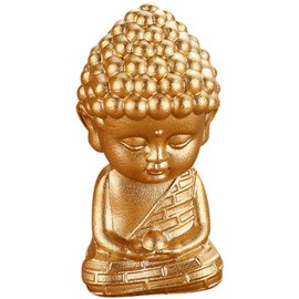 FOMIYES Brass Buddha Figurine Flat Bottom Design Unique Sculpture for Home Office Temple Decor Compact for Desktop Adornment Family and Friends