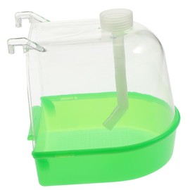 Levemolo Multifunctional Bird Bath Cage with Hole for Small Canaries and Parrots Durable Water Feeder and Bathing Promotes Healthy Habits for Finches Lovebirds and Similar Birds