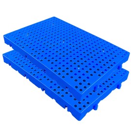 LXSEHN Plastic Pallet, Waterproof Storage Grid Pad, Lightweight Nestable Floor Pallets, 2pcs HDPE Breathable Grids Article Racks for Garage Supermarket Basement