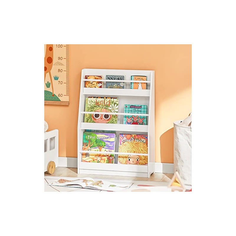 SoBuy Librería Infantil, Estante con Barandilla, 58*18*81cm (LFA), Blanco