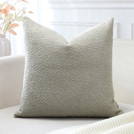 Artscope Pack of 1 Textured Boucle Cushion Covers Square Pillow Cases Cozy Soft Decorative Couch Pillow Covers for Chair Sofa Bedroom Living Room Home Decor 50x50cm, Neutral Grey