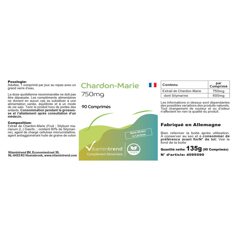 Milk Thistle 750 mg - with 80% Silymarin - 90
