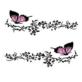 Practisol Car Decals for Women, 1 Set Butterfly Flower Car Decal Stickers, Vinyl Car Side Decal Car Hood Decals for Cars/SUV, Universal Scratch Hidden Car Sticker (Pink)
