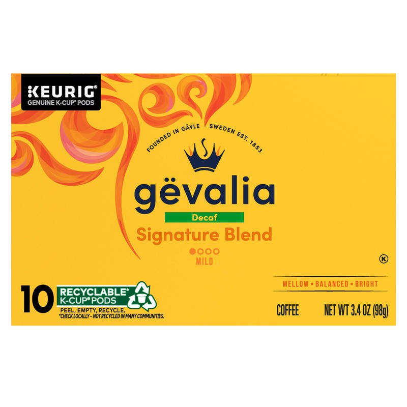 Gevalia Signature Blend Decaf Mild Light Roast K-Cup Coffee Pods,
