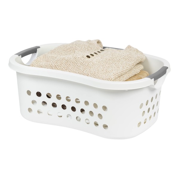 IRIS USA 1.3bu/48L Comfort Carry Laundry Basket Hamper, White