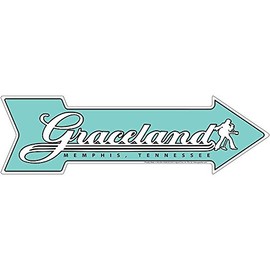 Signs 4 Fun Arrow Sign | Graceland | 20” x 5.75” | Embossed Aluminum Sign | Made in the USA | SAEGR