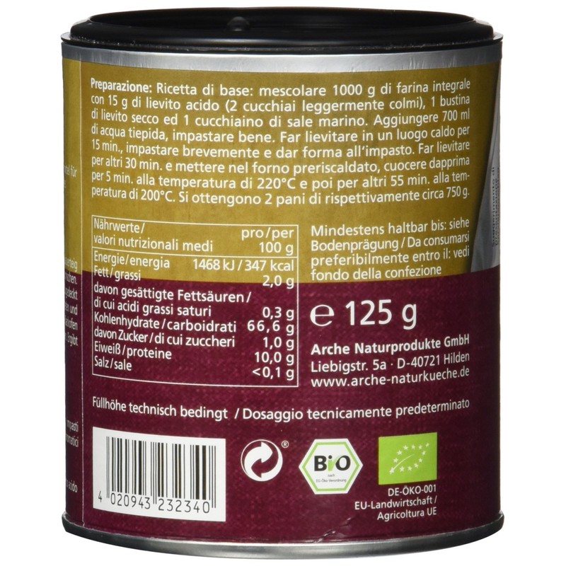 Arche Natural Sourdough 125 g Organic Baking Ingredient, Pack of
