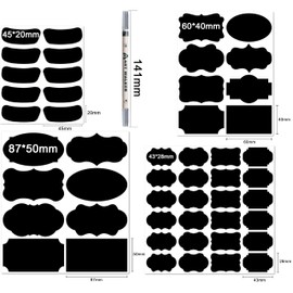 Chalkboard Labels-500Pcs Black Removable Labels(Irregular Shapes) for Jars,Storage Bins,Food Containers with 3 Marker(Gold,Silver,White)