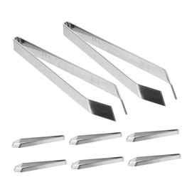 iplusmile 8pcs Stainless Steel Fish Bone Tweezers Set Precision Cooking Tongs for Chefs for Removing Fish Bones and Pig Hair Portable and Easy to Clean Kitchen Tool