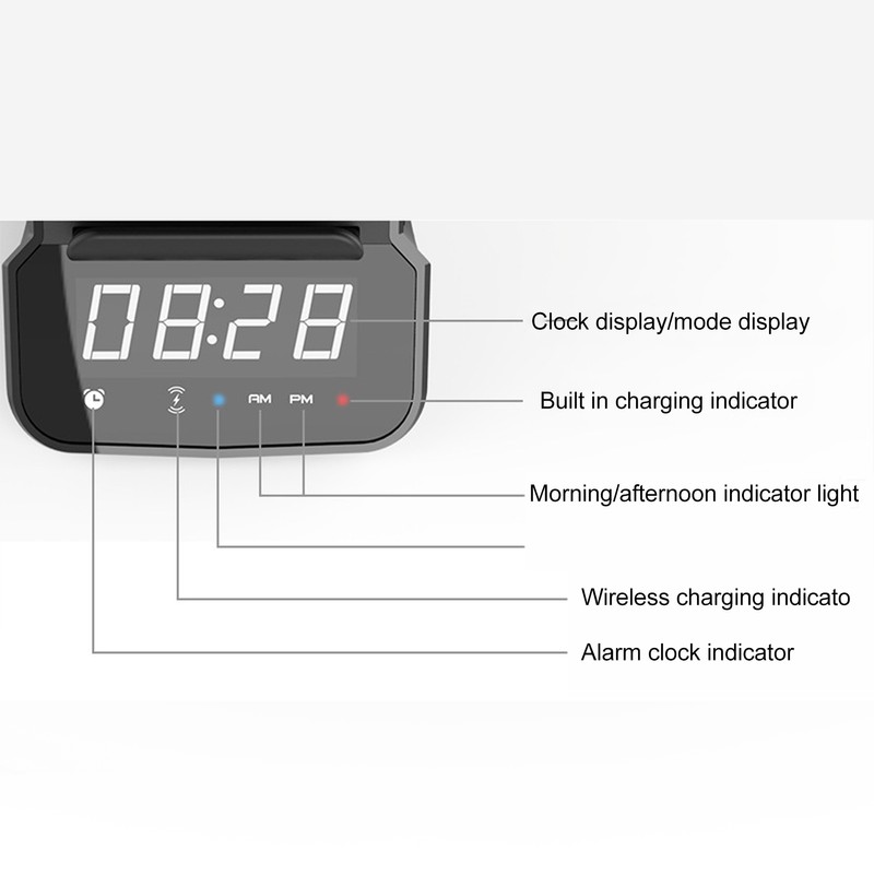 3 in 1 Bluetooth Speaker PC ABS Alarm Clock with