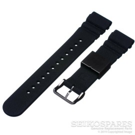 Seiko Watch Band Arnie SNJ028 H558-5009 Black Buckle 22 mm Silicone Rubber Strap