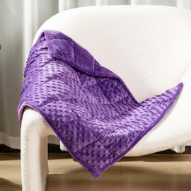 Alomidds Weighted Lap Blanket 7lbs, Cozy Luxury Breathable Weighted Blanket for Adults, Weighted Lap Pad for Travel, Relaxation, Sleeping, Calming, Purple, 29" x 24"