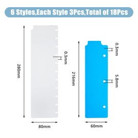 SUPERFINDINGS 18Pcs 6 Styles Plastic Binder Divider 8.5x2.3inch Colorful Snap-in Bookmark Semi Transparent Mini Dividers with Document Tap for 3 Ring Binders for Notebook Planner