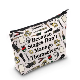 MNIGIU Stage Crew Cosmetic Bag Because Stages Don't Manage Themselves Makeup Bag Miracle Worker Gift Backstage Staff Merch