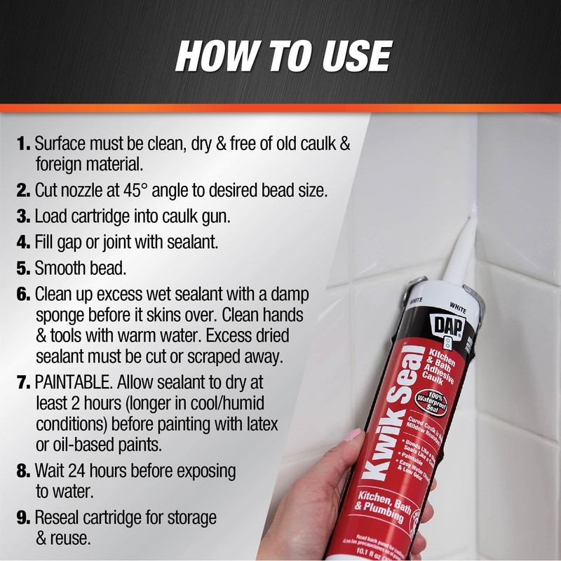 ADHESVE CAULK WHT 10.1OZ