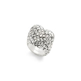 COACH Women's Signature Quilted Heart Cocktail Ring