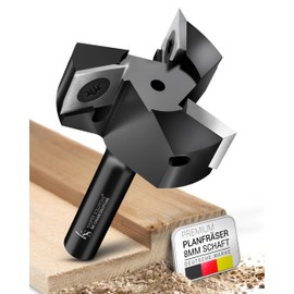 Kasper Solutions® Face Milling Cutter 8 mm Shank - Professional Planer Cutter for Router & CNC Milling - Robust Wood Cutter - End Mill for Precise Machining - Dressing Cutter