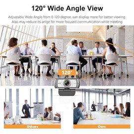 Spedal Wide Angle Webcam,120 Degree Large View Spedal 920 Pro Video Conference Camera, Full HD 1080P Live Streaming Web Cam with Built-in Microphone, USB Webcam for Mac, PC, Laptop and Desktop