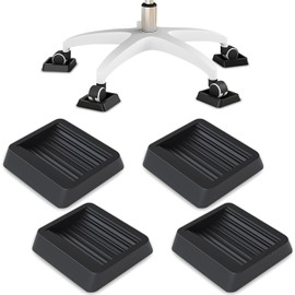 BangBoom 4 Pieces Black Grill Leveling Shims, Non Slip Rubber Caster Cups Pads, Anti-Scratch Square Wheel Stopper for Furniture Floor Couch Chair Griddle Outdoor Grass (4, Black)