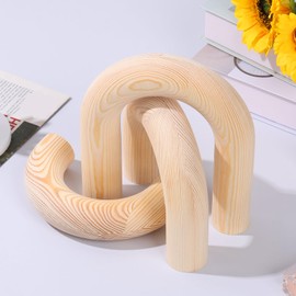 Foribyw 3Pcs Wood Arch Decor Set, 3 Sizes Aesthetic Wooden Arches Decorative Object, Small Arch Shelf Decor Boho Wooden Tabletop Arch Decor for Coffee Table Bookshelf Mantel Entryway(log color)