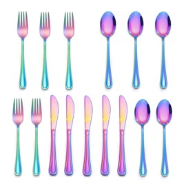 LIANYU -Juego De Cubiertos Para Niños, Juego De Cubiertos De Acero Inoxidable Para Niños Pequeños, Juego De Cubiertos Para Niños Para 5, Incluye Cuchillo, Tenedor, Cuchara, Acabado De Espejo, Apto Par