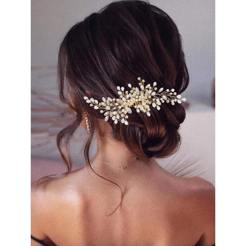 Unicra Peine de novia plateada para el pelo, accesorio para