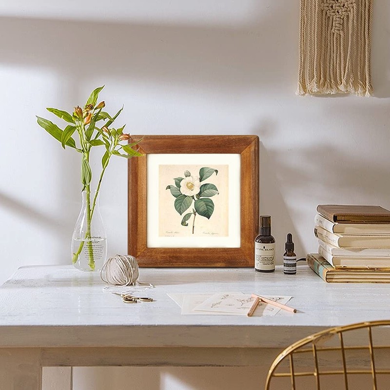 icheesday 8x8 Photo Frames, Rustic Wooden Square Picture Frame with
