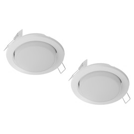 ledscom.de Zobe LED Mounting Frame Thin GX53 White Matt Round 3.808 W Each 420 lm 107 mm Diameter Bolt Circle 90 mm Diameter Pack of 2