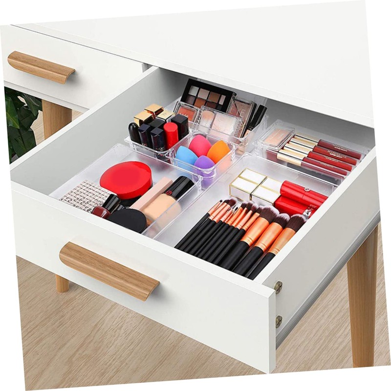 CAXUSD 7pcs Cosmetic Jewelry Storage Box Sections Organiser Makeup Case