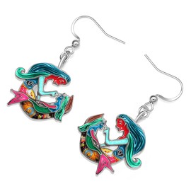 RAIDIN Enamel Alloy Animal Dangle Earrings for Mum Hypoallergenic Cute Animal Fox Elephant Cat Dragonfly Deer Hook Earrings Jewellery for Women Girls Birthday Gifts Accessories, Zinc Alloy Steel, No