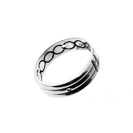 Silver Ring 925m Atlante 6mm Unisex Width, 925 m silver